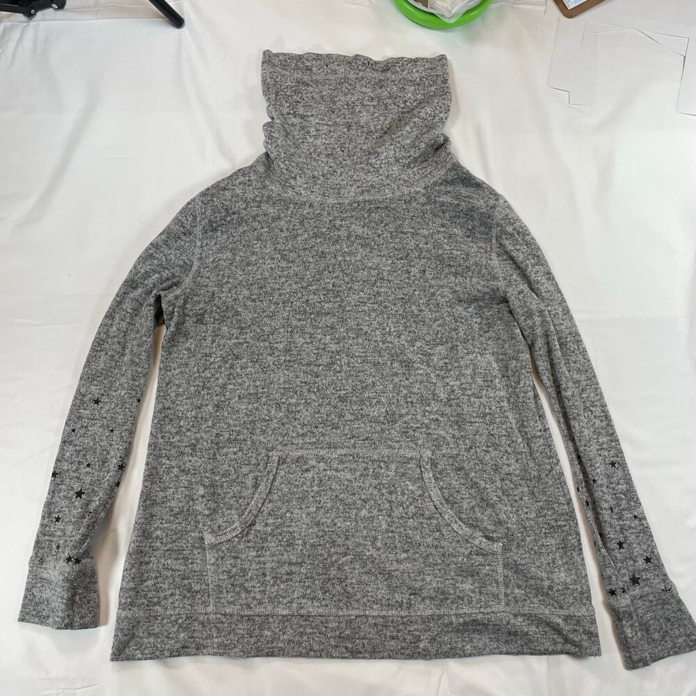 Unbranded Gray Star Sleeve Cowl Neck Hoodie Pullover Sweatshirt Women's Medium